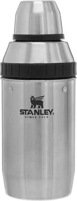 Kit de coqueteleira multifuncional Stanley Adventure Happy Hour 2X, com misturador, 2 copos de aço inoxidável, espremedor e tampa rosqueável