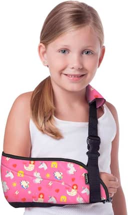 Tipóia Ortopédica Infantil Bilateral Ombro Braço (Rosa, G)