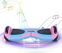 Hoverboard Elétrico com Luzes LED, 6.5 Polegadas – Skate para Crianças e Adultos