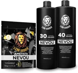 Kit Leon Barber Água Oxigenada 30 e 40 Vol + Pó Descolorante