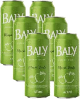 Baly Energético Maçã Verde 473ml Com 6 unidades