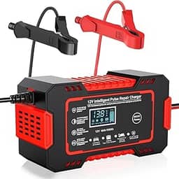 Carregador De Bateria De Carro Inteligente Automotivo 12V Bi-volt com Display Digital Ideal Para Carros, Motos, Caminhões Proteção Contra Sobrecarga PREMIUM