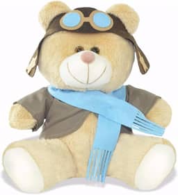 Urso Ursinho De Pelúcia Aviador 30cm Decoração Anti-alérgico