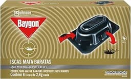Baygon Iscas Mata Barata, Inseticida que Protege por até 3 meses, 6 Unidades de 2,6g