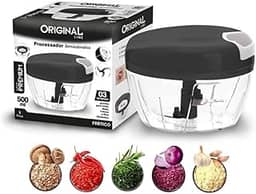 Processador Manual de Alimentos Premium, 500ml, Preto