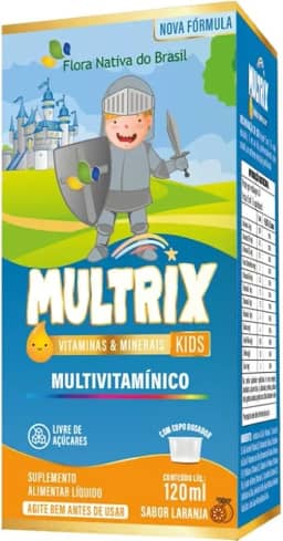MULTRIX (Xarope Infantil com Vitaminas de A a Z) 120ml - Flora Nativa (120ml, Laranja)