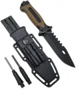 Faca Tática Militar De Sobrevivência Pesca Caça Com Bússola