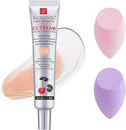 DEERELF Base de creme CC rica em centella asiática, hidratante e à prova d'água com FPS 25 (leve)