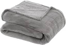 Cobertor, Manta, Toque de seda, 180x220cm, 100% Poliester, Toque macio, 250g/m², Altihaus, Alta durabilidade, Elegante, Conforto térmico (Prata)