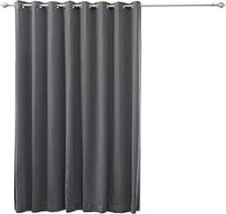 Melhor cortina blackout térmica com argolas largas da moda para casa 25,4 cm L x 243,8 cm C, Dark Grey, 80'W x 96'L - (1 Panel)