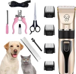 Máquina de Tosar Pet Profissional Kit Maquininha de Tosa Silenciosa Recarregável Para Cães Gatos com Acessórios - YODHE