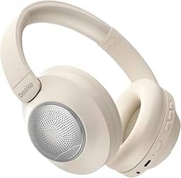 Headphone Bluetooth 5.4 com ANC, Fone de Ouvido Cancelamento de Ruído Ativo, 40H Bateria, Modo Alto-Falante, Ideal para Jogos, Chamadas e Viagens – Bege