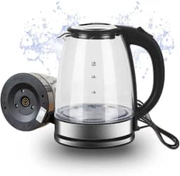 Chaleira Eletrica de Vidro 110v Potência 1200W Capacidade 1,8L Desligamento Automático Efeito de Luz Interno - Qualidade Premium Ezc® (110v)