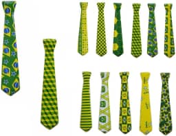 Gravata Kit 12 Unid Copa Do Mundo Carnaval Festa Brasil Jogo (2014-F)