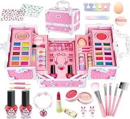 Conjunto De Maquiagem Com Maleta Infantil Lavável Presente