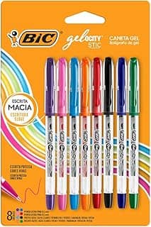 BIC, Caneta em Gel, Gelocity, Ponta Fina, 8 Cores