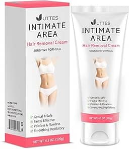 Creme para depilação íntimo/privado para mulheres, para cabelo indesejado nas axilas, partes particulares, área de banho e biquíni, creme depilatório indolor impecável, fórmula sensível adequada para todos os tipos de pele