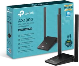 TP-Link Archer TX20U Plus AX1800 Adaptador Wi-Fi 6, Dual Band 5 GHz/2,4 GHz, USB 3.0, antena Wi-Fi externa ajustável, sinal potente, tecnologia MU-MIMO, OFDMA, compatível com Windows 11 e 10, WPA. 3