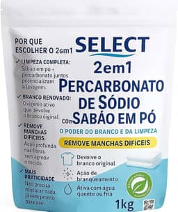 Percarbonato de Sódio com Sabão em Pó 1Kg - Poderoso Branqueador Alvejante e Lava Roupas
