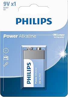 Bateria Power Alkaline da Philips 9V com 1 unidade - 6LR61P1B/59