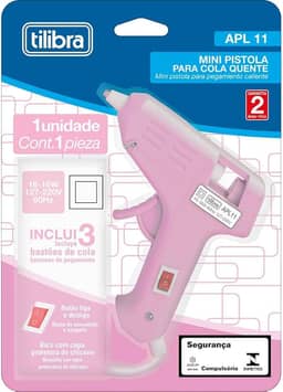Tilibra - Mini Pistola para Cola Quente APL11 Rosa