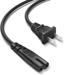 Cabo de alimentação de parede 2 pinos C8 de 2 m para Sony PS5/PS4, Xbox One S/X Series X/S, PlayStation 5 4, TCL Roku Smart LED LCD HD TV, HP OfficeJet Pro/Envy/DeskJet Series de substituição