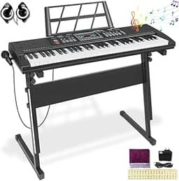 Teclado Musical, Teclado Instrumento, Teclado Musical Iniciante, Teclado Sintetizador, Teclado Musica, Kit Teclado Musical 61 Teclas Sensíveis
