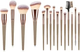 Kit de Pincéis de Maquiagem 15 Peças - Cerdas Sintéticas Macias - Completo para Todos os Tipos de Make