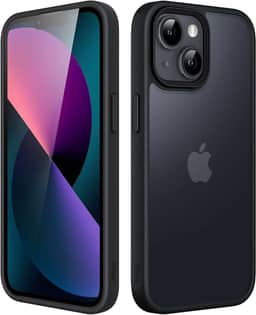 JETech Capa Fosca para iPhone 13 6,1 Polegadas, Case Proteção Contra Quedas de Grau Militar à Prova de Choque, Capinha Traseira Translúcida Fosca para Telefone, Anti-Impressão Digital (Preto)