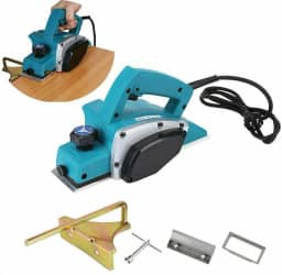 KNAKASAKI Plaina Elétrica 750W Lamina Dupla (220V) com Kit Chaves e Carvão Reserva - Alumínio Moderno - 82mm de Largura, 1mm de Profundidade, 16.500 RPM