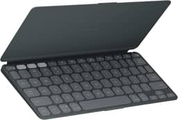 Teclado Sem Fio Portátil Logitech Keys-To-Go 2 para Tablets, iPad, iPhone, macOs e Windows, com Capa Integrada, Conexão Bluetooth e Easy-Switch para até 3 Dispositivos - Grafite