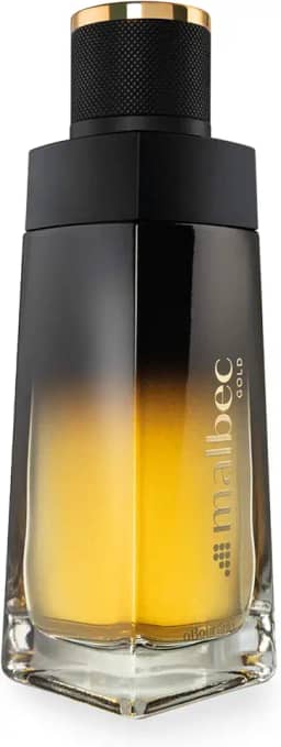 Malbec Eau de Toilette dourado requintado por O Boticário, fragrância masculina de longa duração, vinho tinto envelhecido em barril de carvalho francês e perfume âmbar, 100 ml