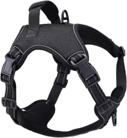 Peitoral Antipuxão Colete Resistente Cães Fortes MADOG Power Preta (tamanho G)