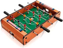 Pebolim Jogo de Futebol de Mesa Portátil Completo 12 Jogadores 31x51cm Placar e Bolas