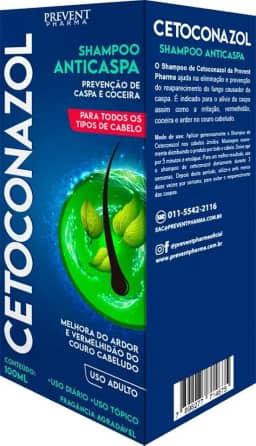 Shampoo Cetoconazol Prevenção Anticaspa Coceira Vermelhidão 100ml Prevent Pharma
