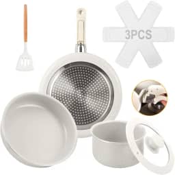 Jogo de Panelas 3 Peças, Conjunto de panelas antiaderentes Punho destacável, Conjuntos de panelas de cozinha de indução antiaderente com alça removível