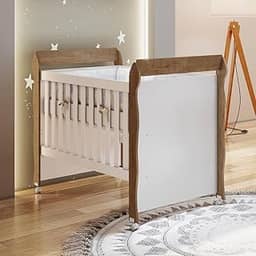 Berço que vira Mini Cama Mirelle Amadeirado - Carolina Baby
