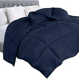 Utopia Bedding edredom inserção - edredom acolchoado com abas de canto - Edredom alternativo com costura em caixa, Azul marino, Queen, 1