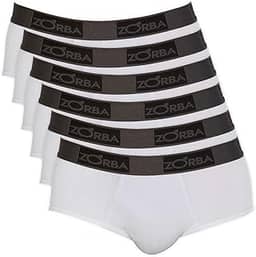 Kit 6 Cuecas Zorba Slip Comfort 674 Branco