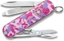 Canivete suíço Victorinox Classic SD, compacto, 7 funções, fabricado na Suíça, Pink Camo