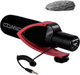 COMICA Microfone de câmera CVM-V30 PRO Shotgun Video Microfone com interface de 3,5 mm, entrevista VideoMic para Canon, Nikon, Sony, Panasonic, Fuji, Olympus, DSLR Filmadora para YouTube Vlogging