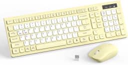 RECCAZR Combo de teclado e mouse sem fio, teclado sem fio de tamanho completo e mouse DPI ajustável, teclado e mouse sem fio