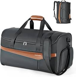 Bolsas de vestuário para viagem – Mochila de viagem conversível com compartimento para sapatos, bolsa de viagem 3 em 1 com alça de ombro para homens e mulheres, preta, Preto, 22-inch, Bolsas