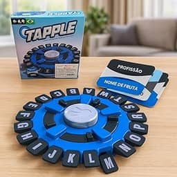 Jogo de Palavras RODA DE LETRAS STOP em PORTUGUES GRANDE- Jogo de Tabuleiro Divertido para Toda a Família 144 Categorias Com Temporizador Educativo (Modelo 1)