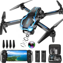 Drone FPV HD 2K com câmera para adultos – Altitude Hold, decolagem/pouso com um botão, 3 modos de velocidade, modo Headless, 2 baterias, dobrável e portátil, melhores presentes para iniciantes