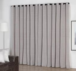 Cortina Quarto Sala em Tecido Casca de Arvore 2,70m x 2,30m Ótimo Caimento - Cru