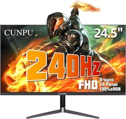 Monitor de jogos de 24 polegadas 240Hz, 1080p FHD, painel VA rápido, sincronização adaptável de 1ms, moldura ultrafina, 16,7 M cores, sRGB 100%, HDMI 2.1 e DP 1.4, VESA, cuidados com os olhos