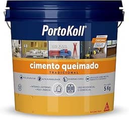 PORTOKOLL – Argamassa colorida - Cimento Queimado Carbono – Piso e parede – Fácil de aplicar – 1 balde x 5 kg