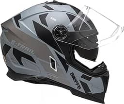 Capacete Masculino Bieffe B-Trail Conquest Cinza Fosco Moto