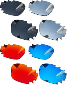 4 pares de lentes de reposição ploarizadas para óculos de sol Oakley Jawbone ventilados 62 mm - preto + titânio prata + azul gelo + vermelho fogo